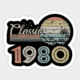 Vintage 1980 Design 40 Years Old 40th birthday Sticker